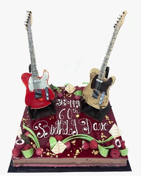 Birthday cake with electric guitares