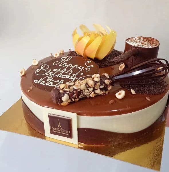 Birthday Dark and White Chocolates Cake