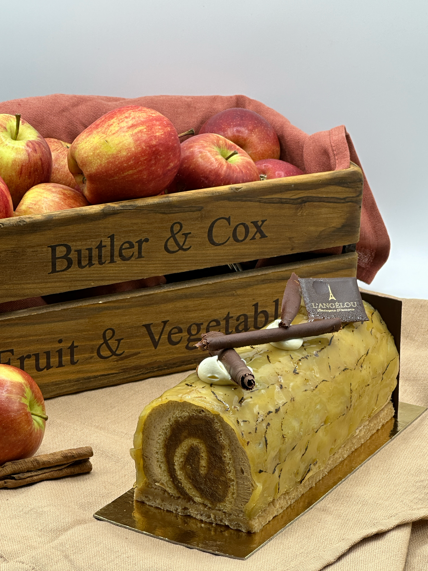 Apple cinamon yule log Edinburgh